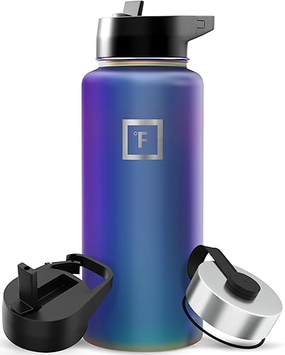 Miniatura 31 de IRON °FLASK Frasco de hidratación para acampar y senderismo con pajilla, botella de agua deportiva de acero inoxidable con aislamiento de boca