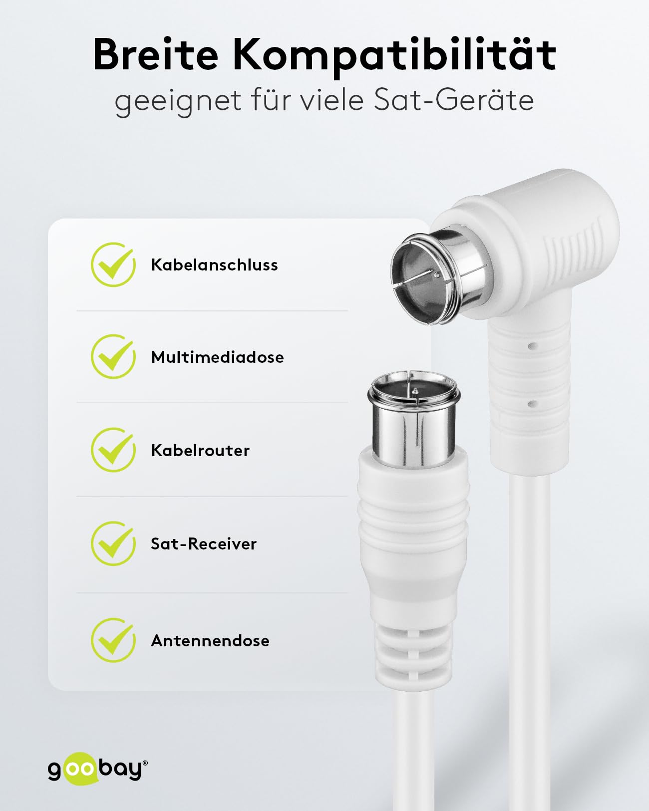 Goobay 67347 kabel antenowy SAT (80 dB), 2 x ekranowany, 1,5 m długości
