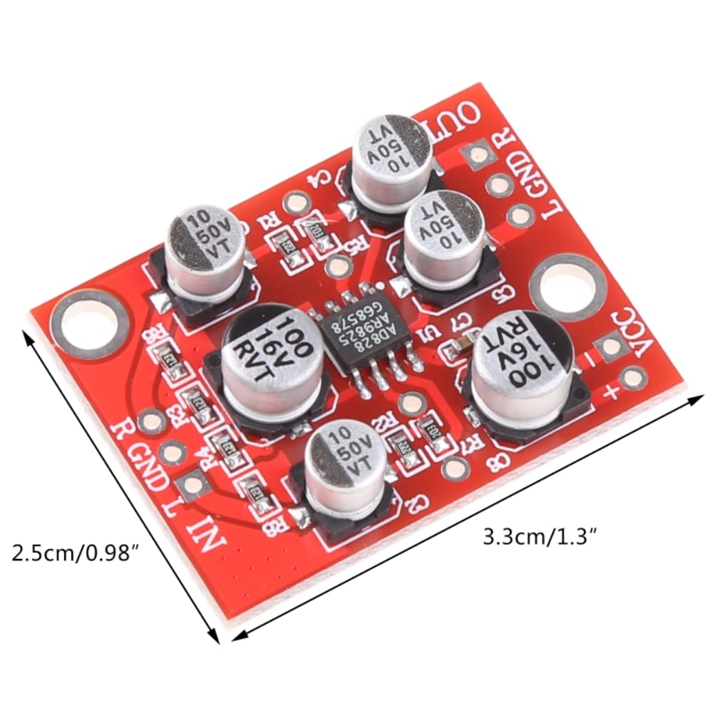 DC 5V-15V 6V 12V AD828 OP Amp Scheda Preamplificatore Audio Stereo Modulo Preamplificatore