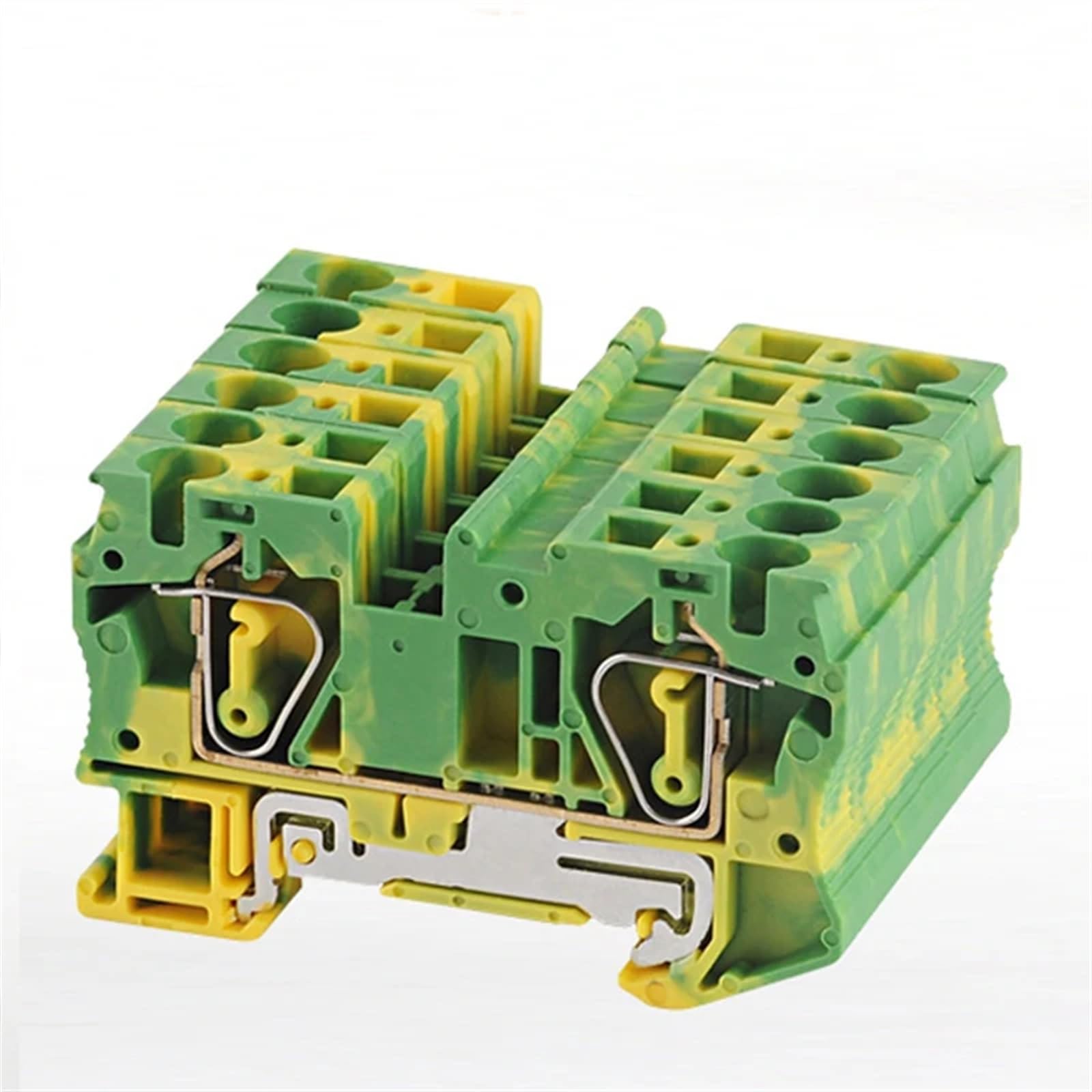 1 Stücke Frühling Erdungsklemmenblock ST6-PE Din-schiene Gelb Grün Erdungsdraht Kabelstecker 6mm2