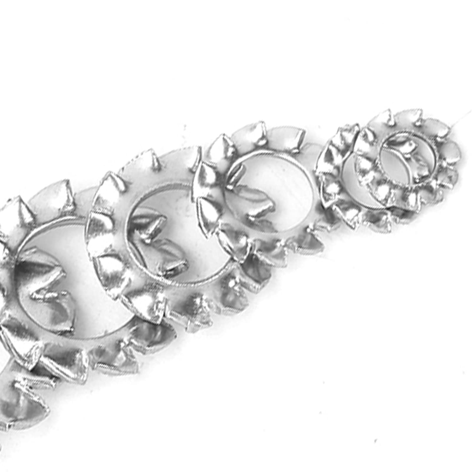 BORDSTRACT 300Pcs 304 Stainless Steel External Lock Washers, Multi Size External Serrated Washers, Anti Loose Non Slip Daisy Shims