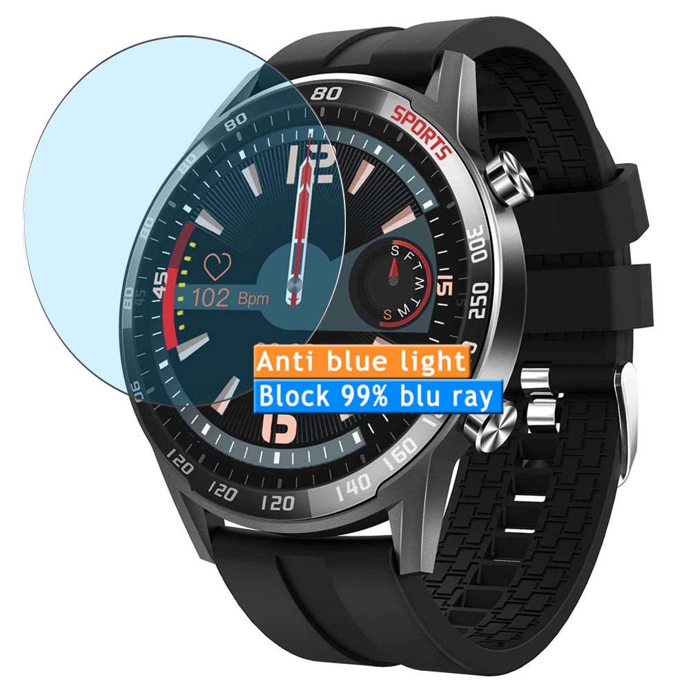 3-Pack Anti Blue Light Screen Protector, compatible with BingoFit T23 1.3" smartwatch Smart Watch TPU Film Protectors Sticker [ Not Tempered Glass ]