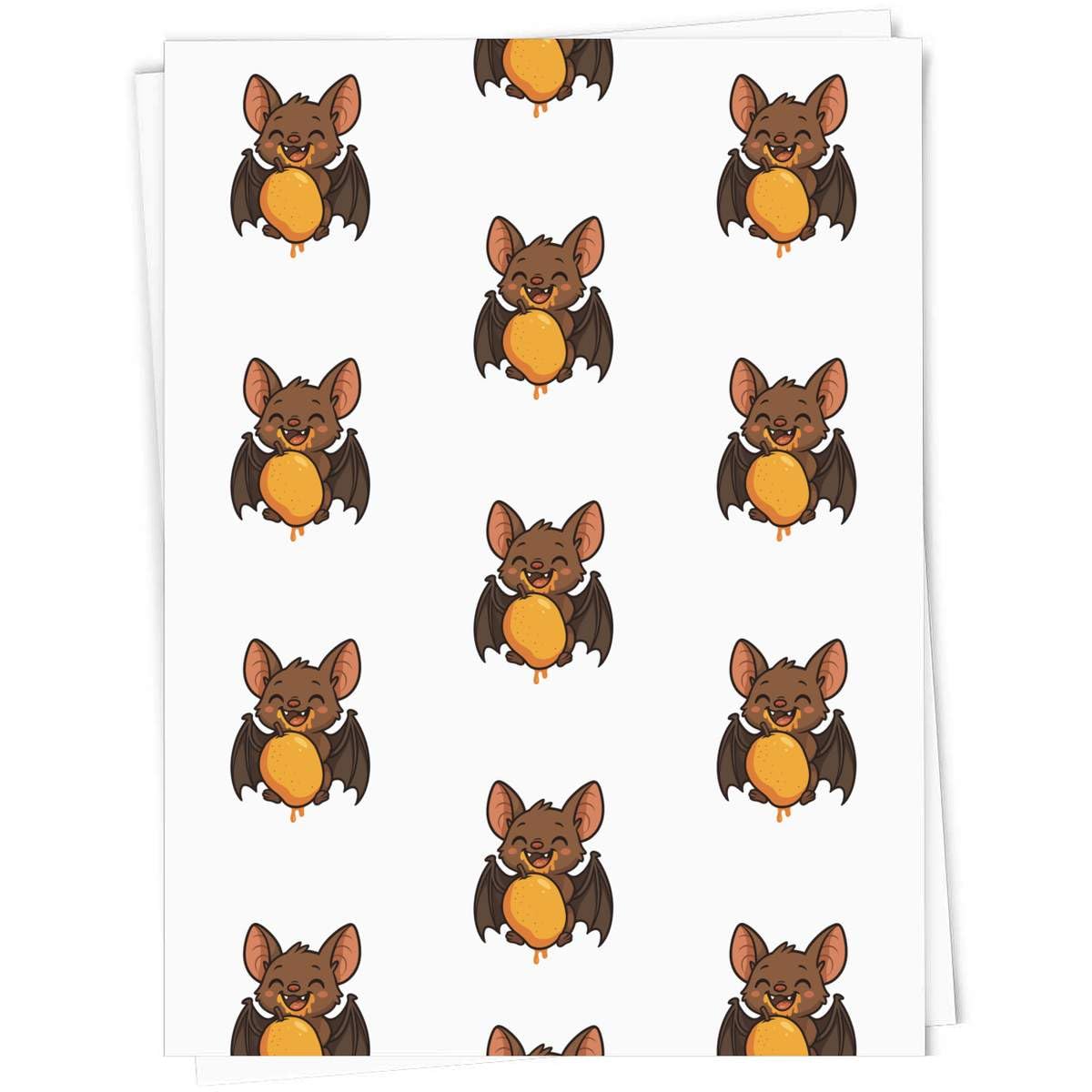 Azeeda 5 x 'Happy Fruit Bat' Gift Wrap Paper (GI00121086)