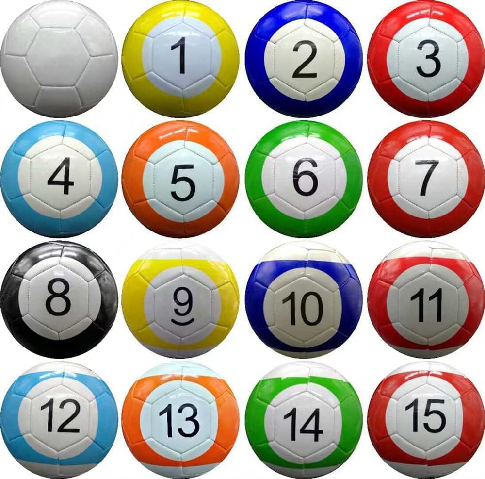 16 Pcs Big Pool Ball Recreational Football Gaint Snookball Snook Ball Snooker Street Soccer Game Sport Huge Billiards Pool Football Party Game Inflatable Ball