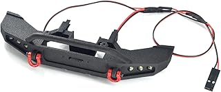 Palumma RC Front Bumper with Led for TRX-4M, Metal Front Bumper with LED Lights for Traxxas 1/18 TRX-4M Bronco RC Upgrades Parts