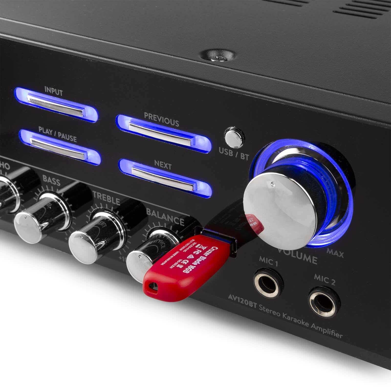 Fenton AV120BT Amplificador estereo Hifi USB BLUETOOTH EQ 2 entradas de micrófono