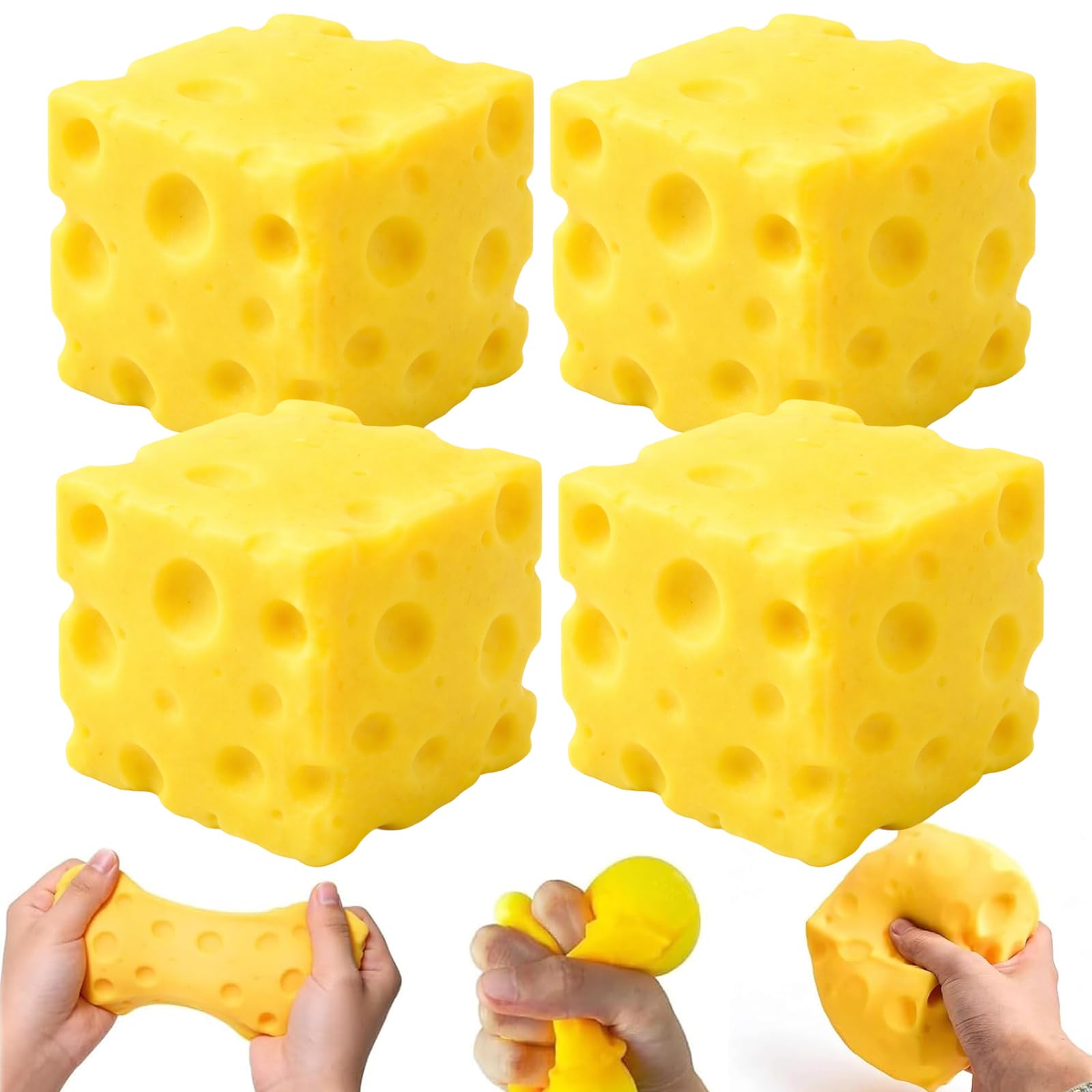 Giant Cheese Squishy Toy, Giant Cheese Squishy, Stress Relief Sensory Play, Jumbo Cheese Squishy, 5 x 5 x 5 cm Dimensions