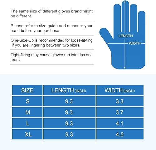 Miniatura 7 de CHGD Disposable Nitrile Gloves, Powder-Free, Latex-Free, Non-Sterile, Industrial, Food Safe, Medium, Large, XLarge