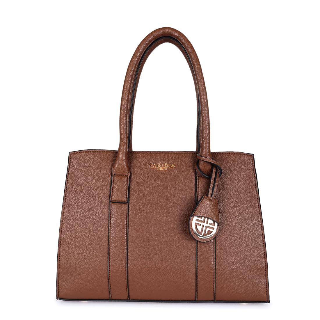 Carlton London Dark Brown Textured Handbag with Contrast Piping and Charm (B0DF29JSP9) Amazon Price History, Amazon Price Tracker