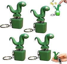 2 Pieces Lizard Button Keychain Stress Relief Toys with LED Light Lizard Keychain, Stress Relief Sound Button and Flashing Effect, Rechargeable Portable Anxiety Relief Toy(4PCS)