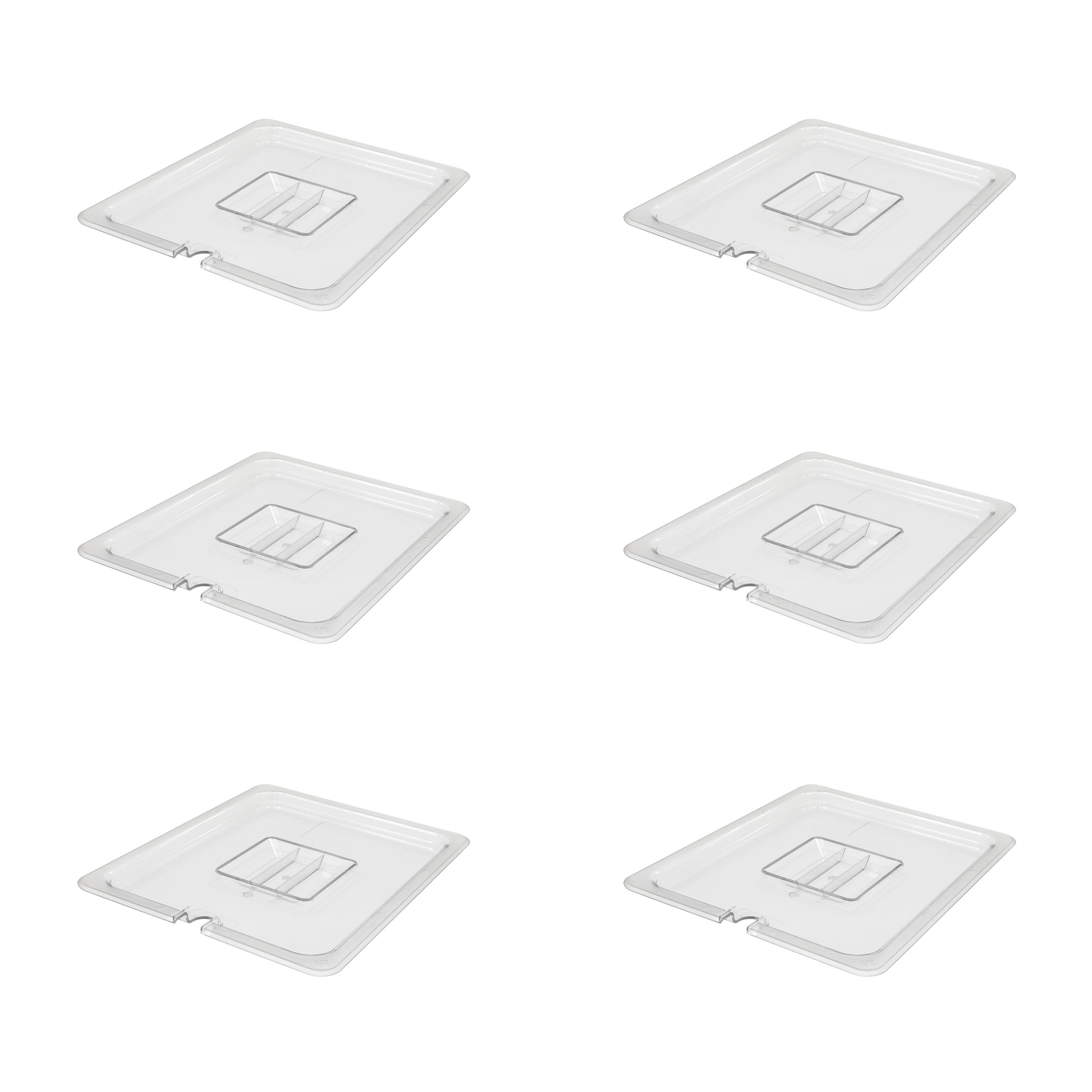6 Stück Polycarbonat Deckel mit Aussparung GN 1/2 Gastronormbehälter GN-Behälter Gastronorm Kunststoff