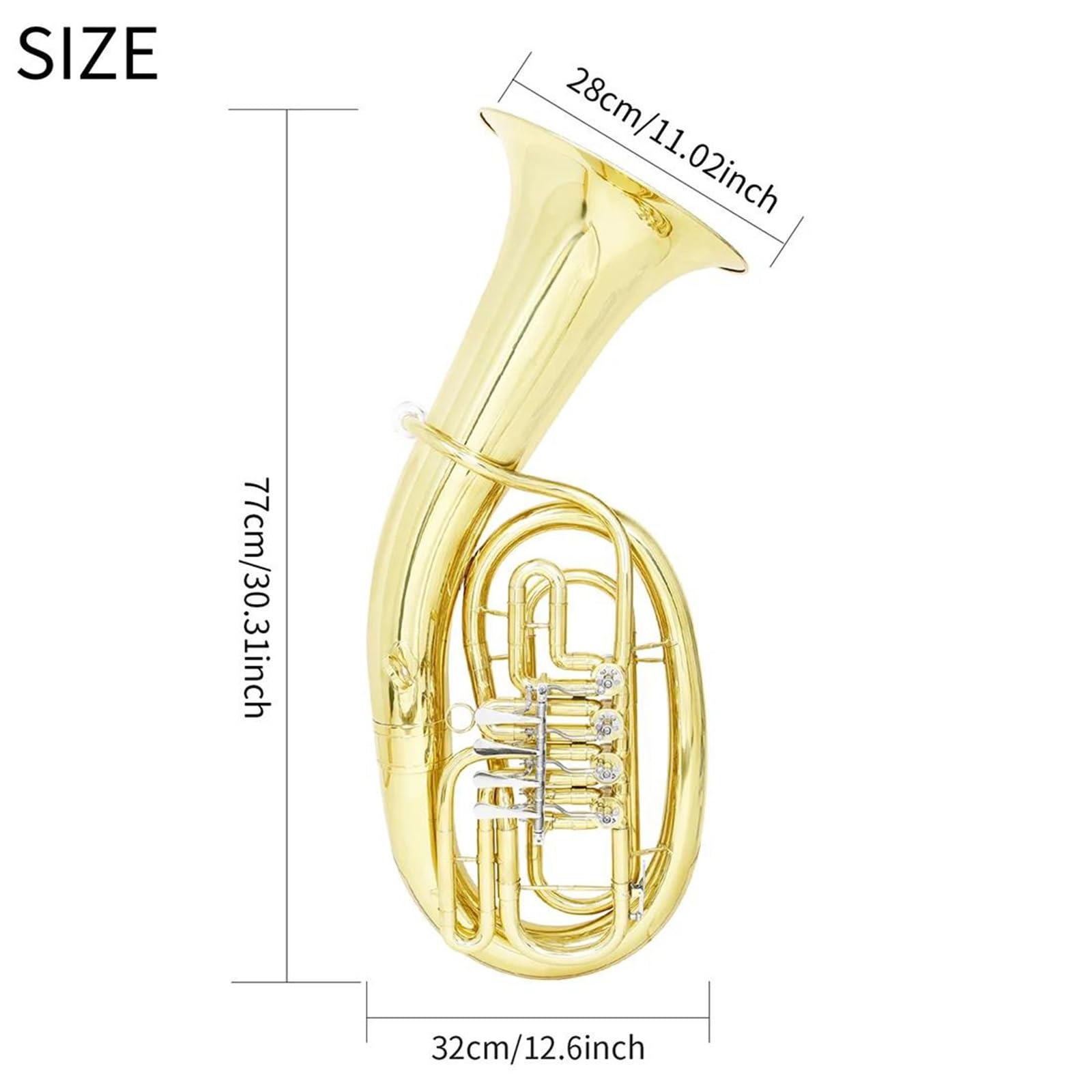 Euphonium Euphonium Brass 4 Key Flat Für Bandauftritte Anfänger Übungsinstrumente Mit Zubehör