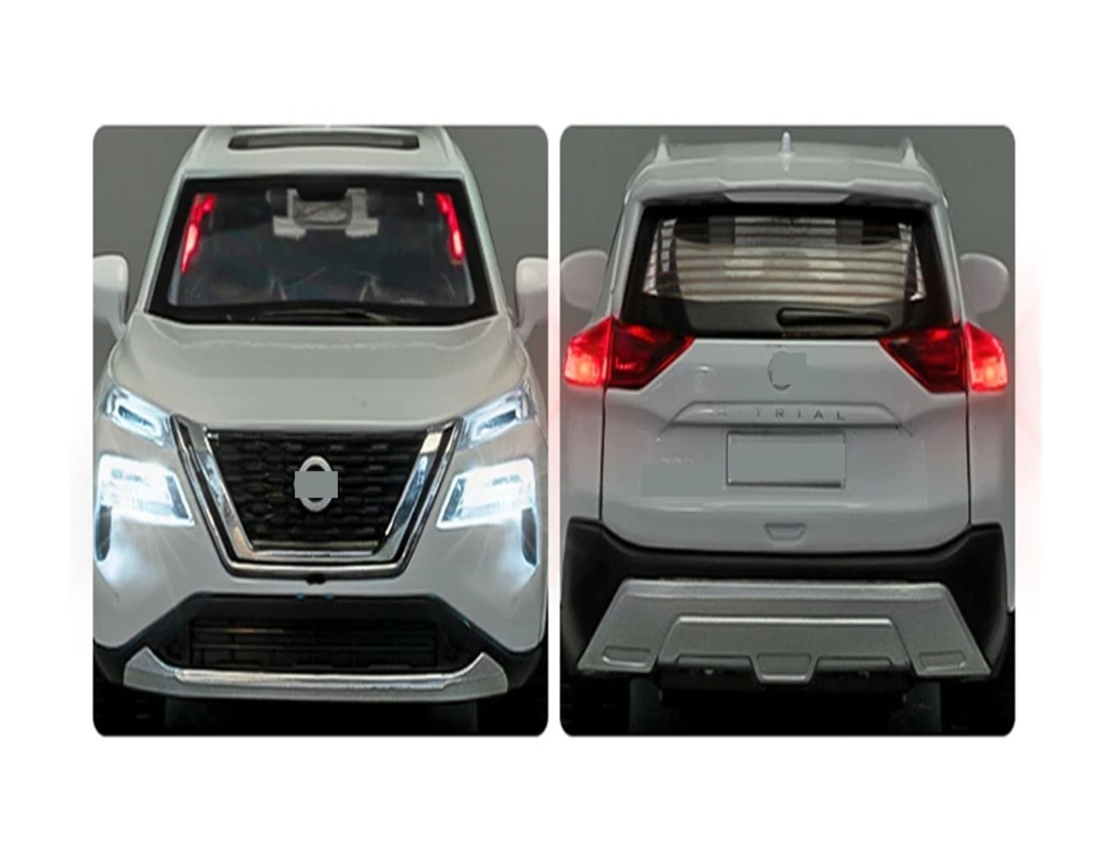 1:32 Per Nissan X-TRAIL SUV Modello Auto In Lega Pressofuso In Metallo Veicolo Fuoristrada Con Simulazione Set Giochi Modello Auto per Hobby(Gray)