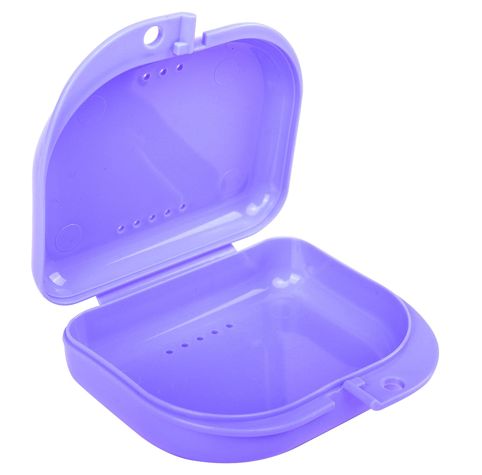 LA MIERE Retainer Case with Vent Holes, 1 Pcs Tight Snap Lock Orthodontic Mouth Guard Case, Purple