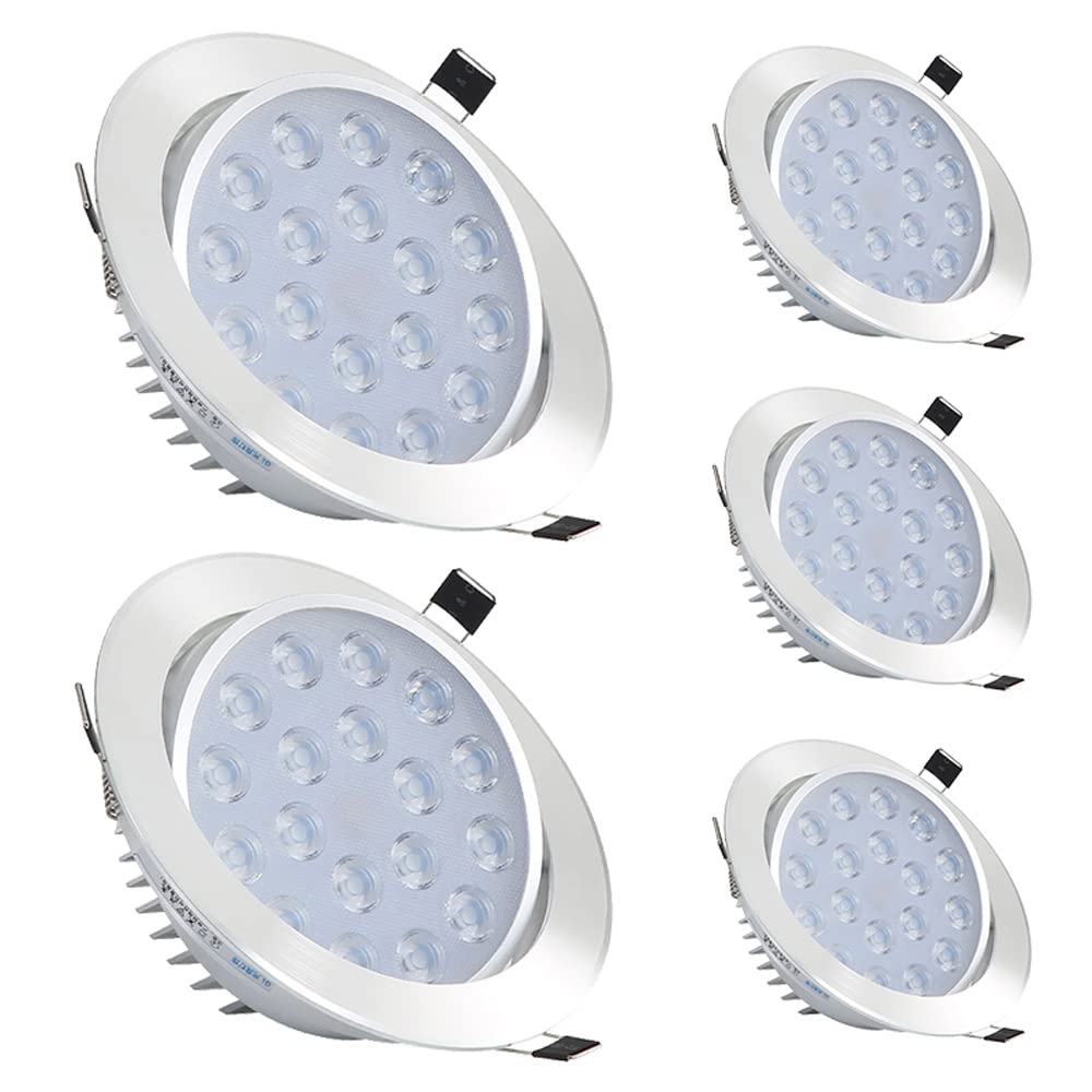 GTHTUHFD 1/5/10 Pcs 2In-5In Led Recessed Lighting Downlight Multiple Gimbal Led Lens Flush Mount Ceiling Lights Spotlight 3W-18W Eyeball Ceiling Light,5 Pack-4W