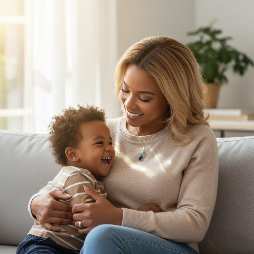 Danique Custom Layered Birthstone Lariat Necklace • Personalized Mother's Pendant with Children's Birthstones • Sterling Silver or 14k Gold Fill • Customizable Mother's Day Jewelry for Mom [TL]