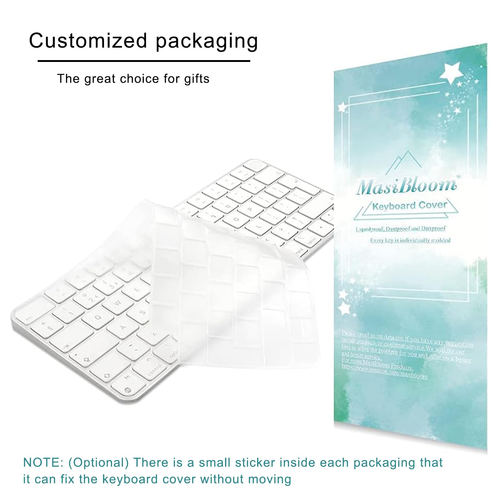 Cover per tastiera per tastiera iMac Magic Keyboard da 24 pollici con Touch ID A2449 Chiave di blocco Chip A2450 M3 M1 Rilasciato nel 2023-2021 Layout UE TPU Protector Skin
