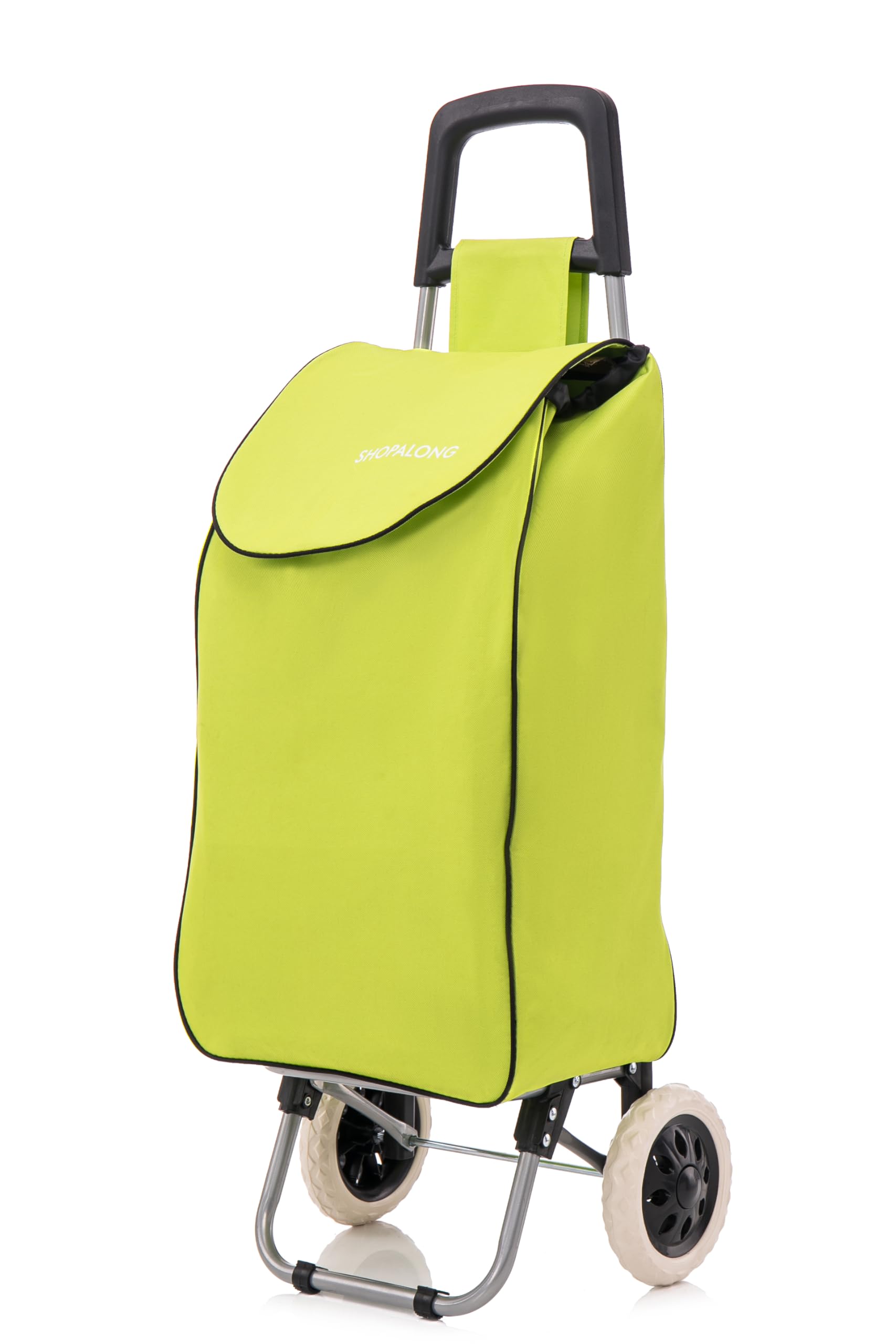 Large Lightweight Shopping Trolley, Hard Wearing With Wheels Foldable Rolling Push Trolly, Grocery Cart Bag Flat-Pack Easy Storage 1.28kg 37Litre