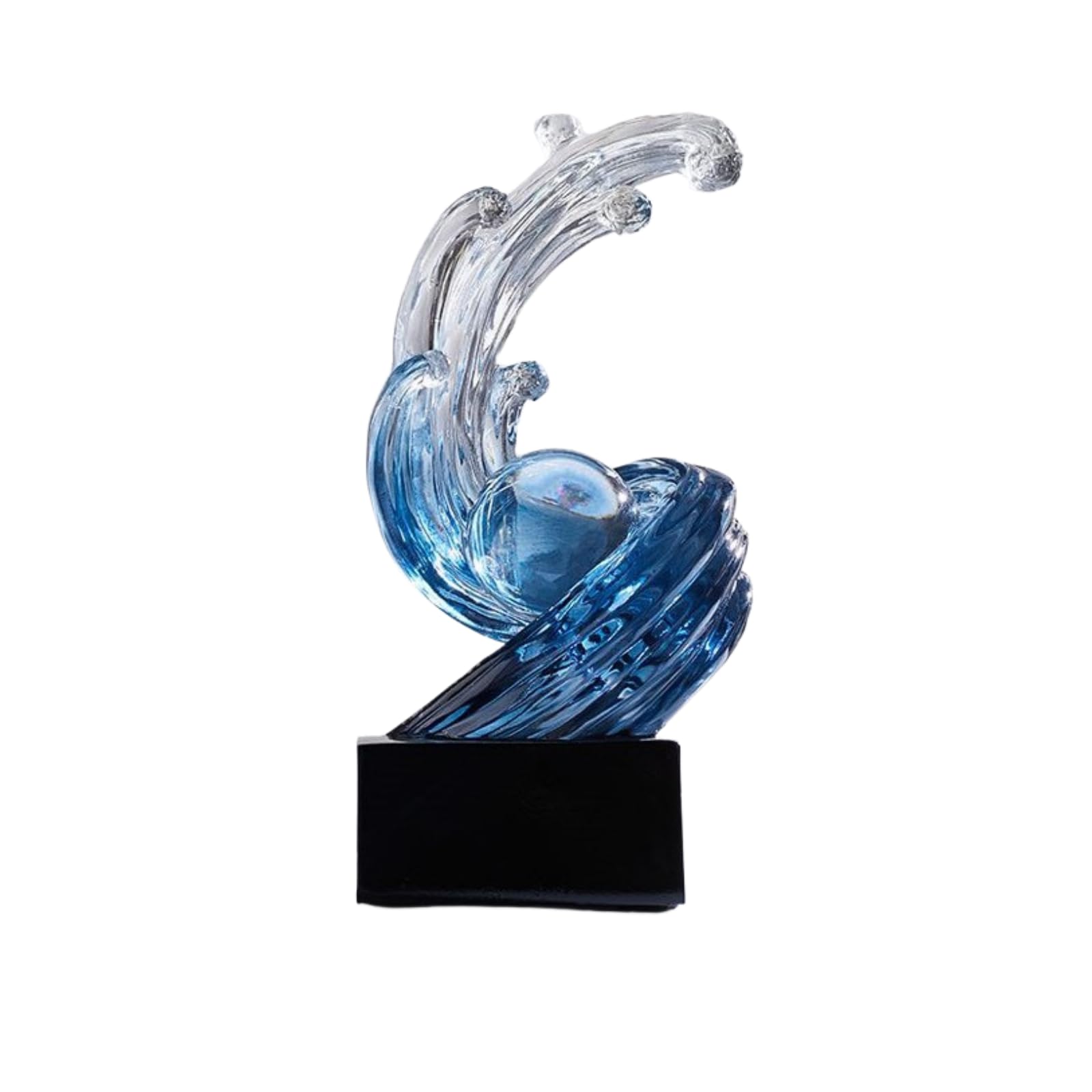 HIRAIDAI Statue Ornements d'art Abstrait en Résine 27,2 X 14 X 11CM, Décoration De Salon, D'Entrée, De Bureau, D'Armoire À Vin, De Pendaison De Crémaillère, De Déménagement - Bleu Foncé