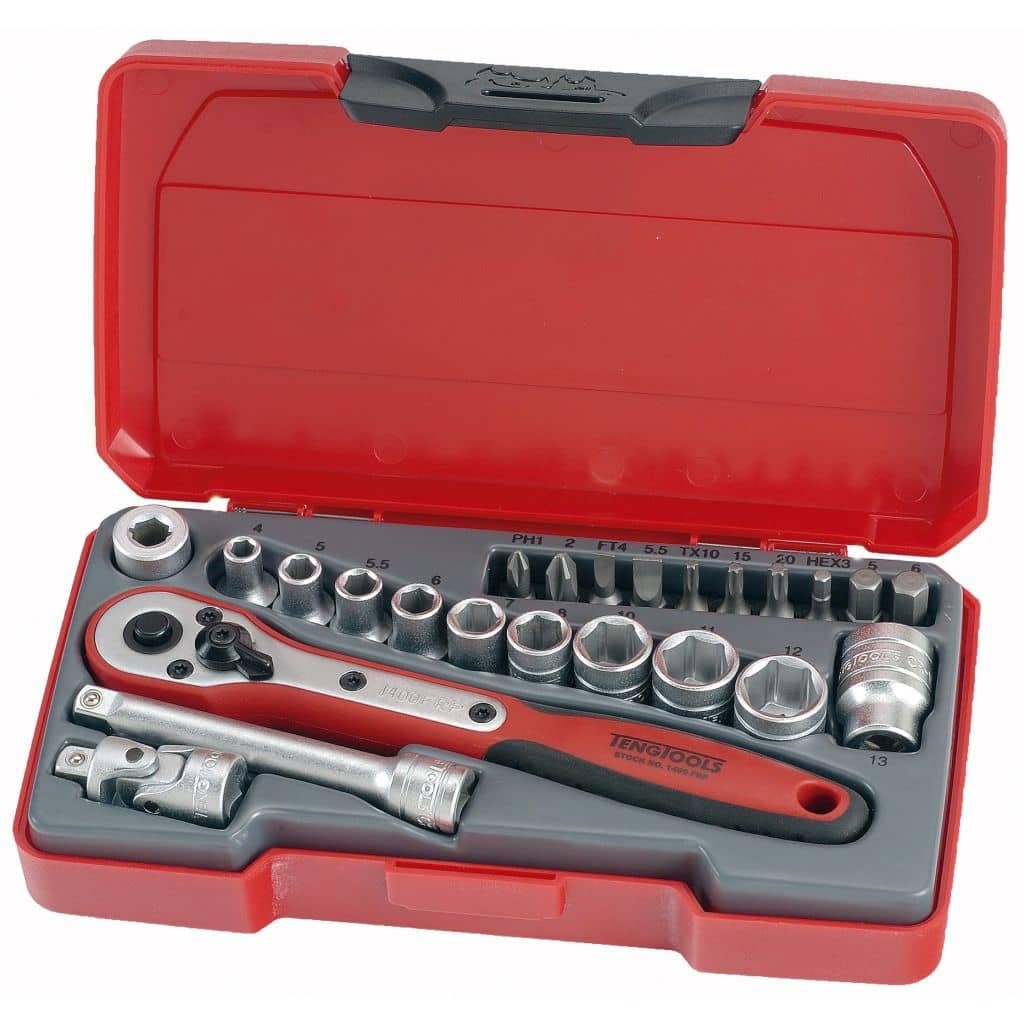 Teng T1424 zestaw gniazd metrycznych 1/4" (24 sztuki)