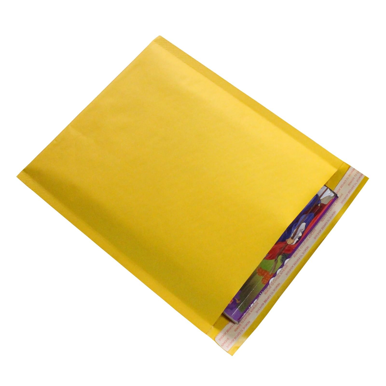 Embalaje de sobres publicitarios burbujas papel Kraft amarillo 50/100 Uds | Envío alineado polivinílico de los sobres acolchados del sello del uno mismo de los bolsos for el negocio(22X25CM 50pcs)