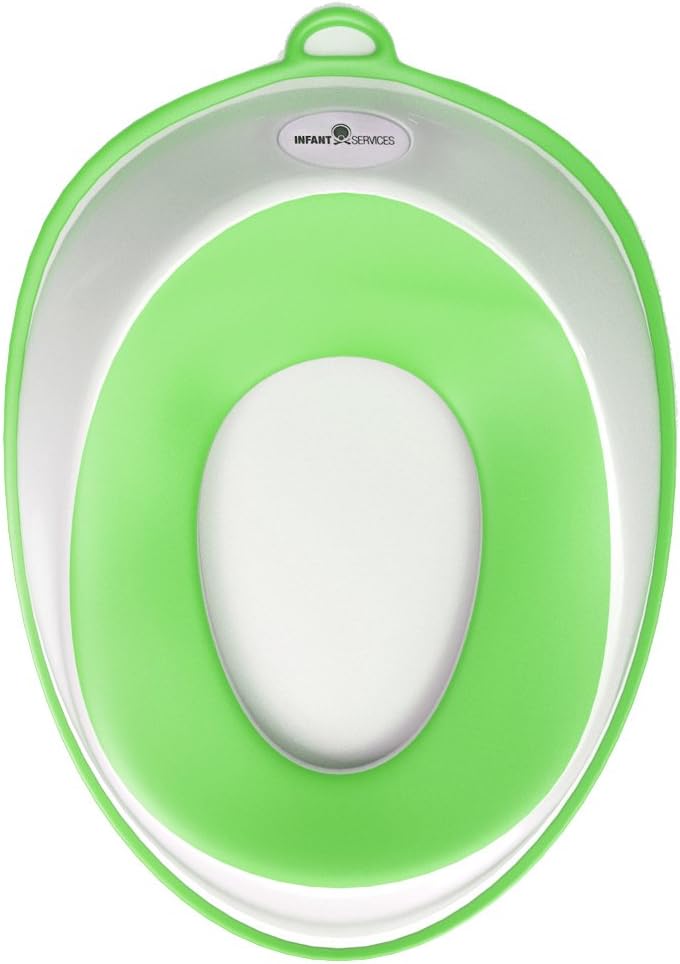 Infant Services Portable Toilet Potty Training Seat - Comfortable For Kids & Toddlers - Safe Non-Slip Surface - Hygienic and Durable - Green