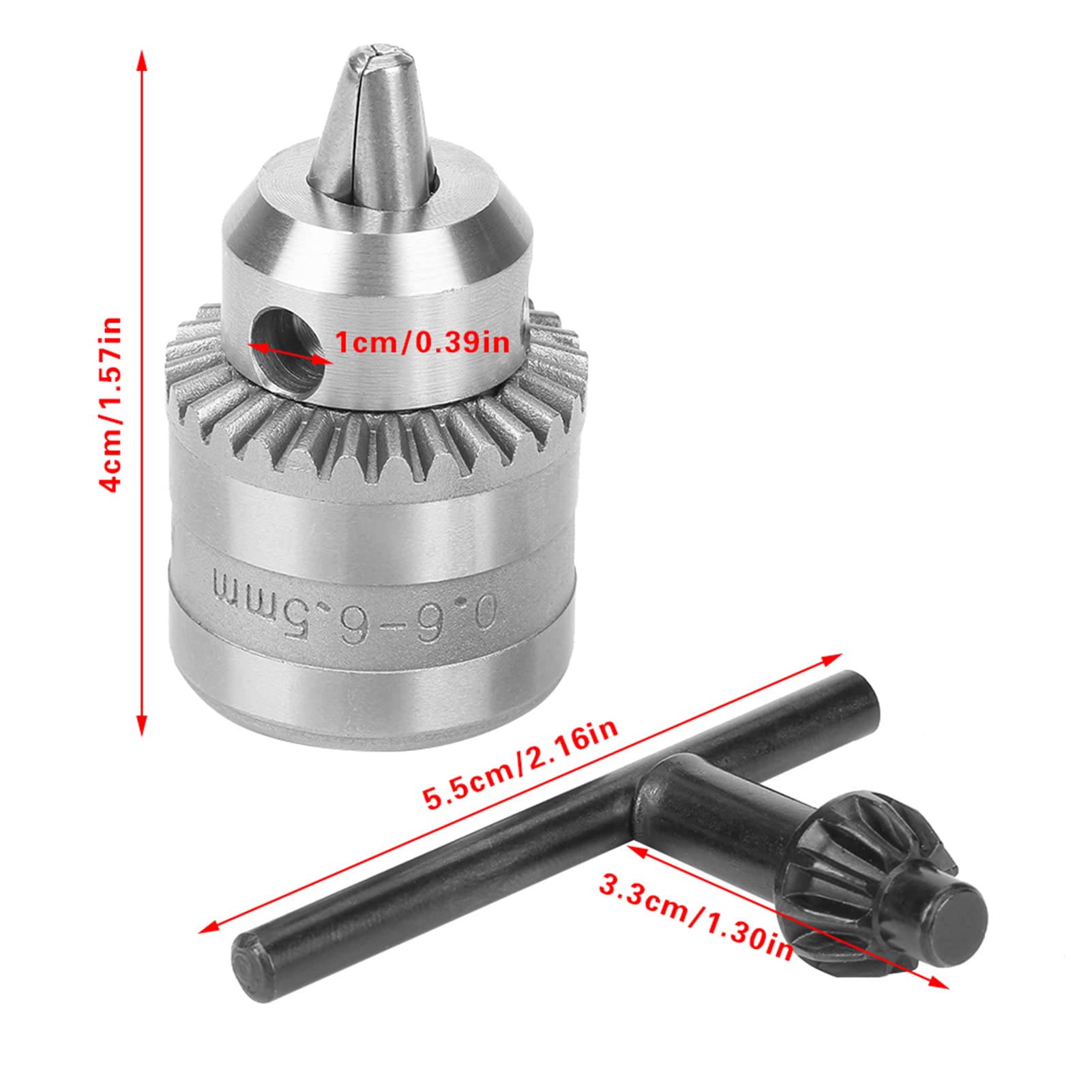 Key Type Drill Chuck, 0.6 to 6.5mm Mini Key Type Drill Chuck