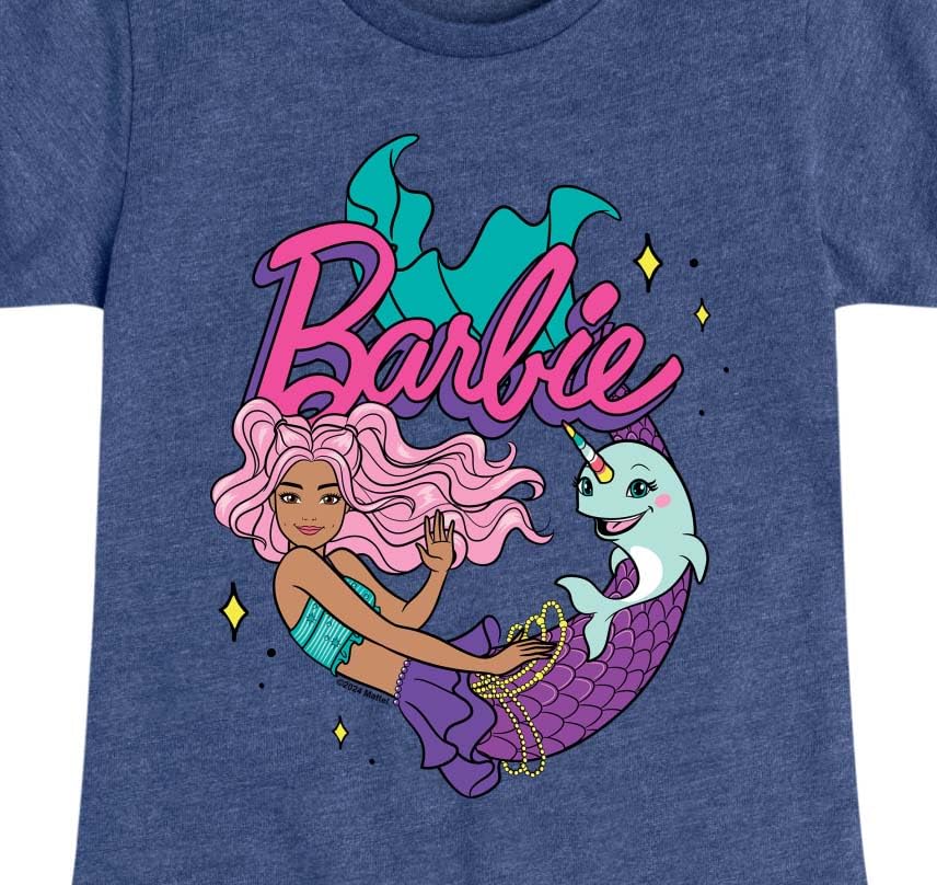 Barbie - Mermaid Logo - Girls Fitted Short Sleeve Graphic T-Shirt3