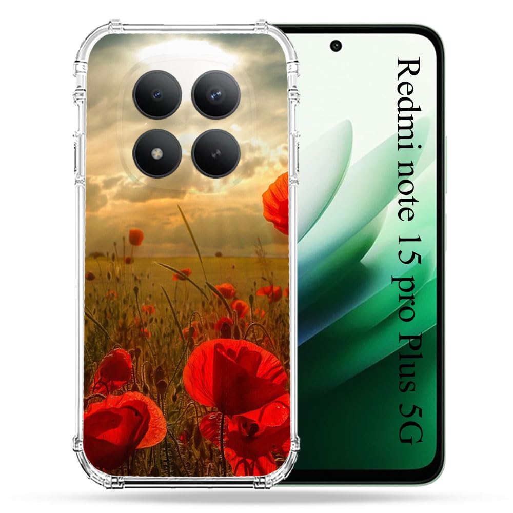 Coque Redmi Note 15 Pro Plus 5G Coquelicot antichoc en silicone rigide