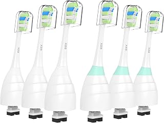 Replacement Toothbrush Heads for Philips Sonicare E-Series Essence Xtreme Elite Advance and Cleancare Electric Toothbrush, Replacement Brush Head Refills, 6 Pack