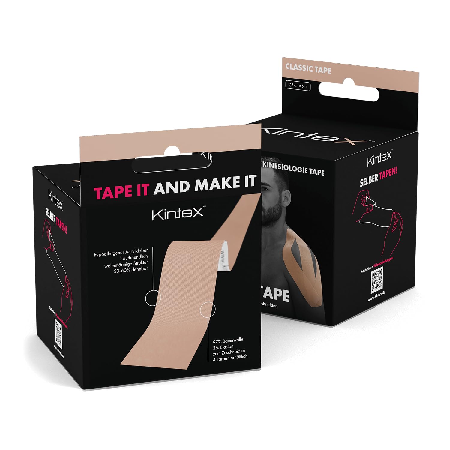 Kinesio Tex Performance+ Nastro Kinesiologico - 5 Cm X 5,5 M - Blu - Confezione Da 4 Rotoli - Ipoallergenico E Senza Lattice