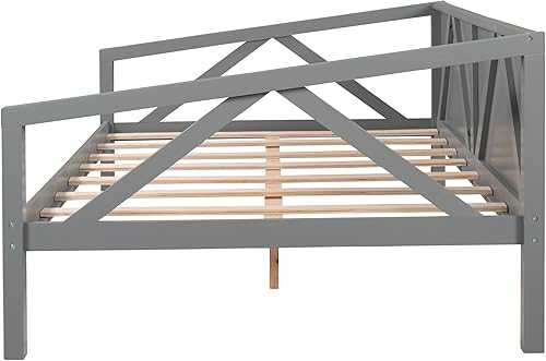 Miniatura 5 de Flieks Full Size Daybed Wooden Daybed FrameMulti-Functional Sofa Bed Daybed for KidsTeens BedroomGuest Room Wood Slat Support No Box Spring Required