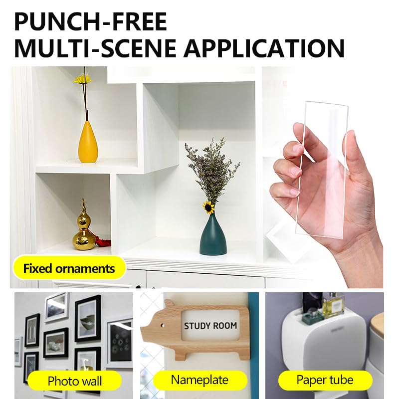 Miniatura 5 de Nayilin Cinta adhesiva de doble cara  Cinta de montaje fuerte para fotos, paredes, alfombras y más  Cinta adhesiva extraíble con nanotecnología