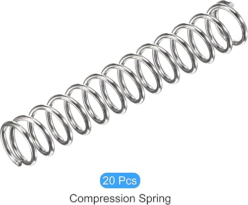 Miniatura 141 de METALLIXITY Resortes de compresión (0.020 x 0.118 in de diámetro exterior, 0.787 in de longitud libre) 20 unidades, resorte de extensión de acero