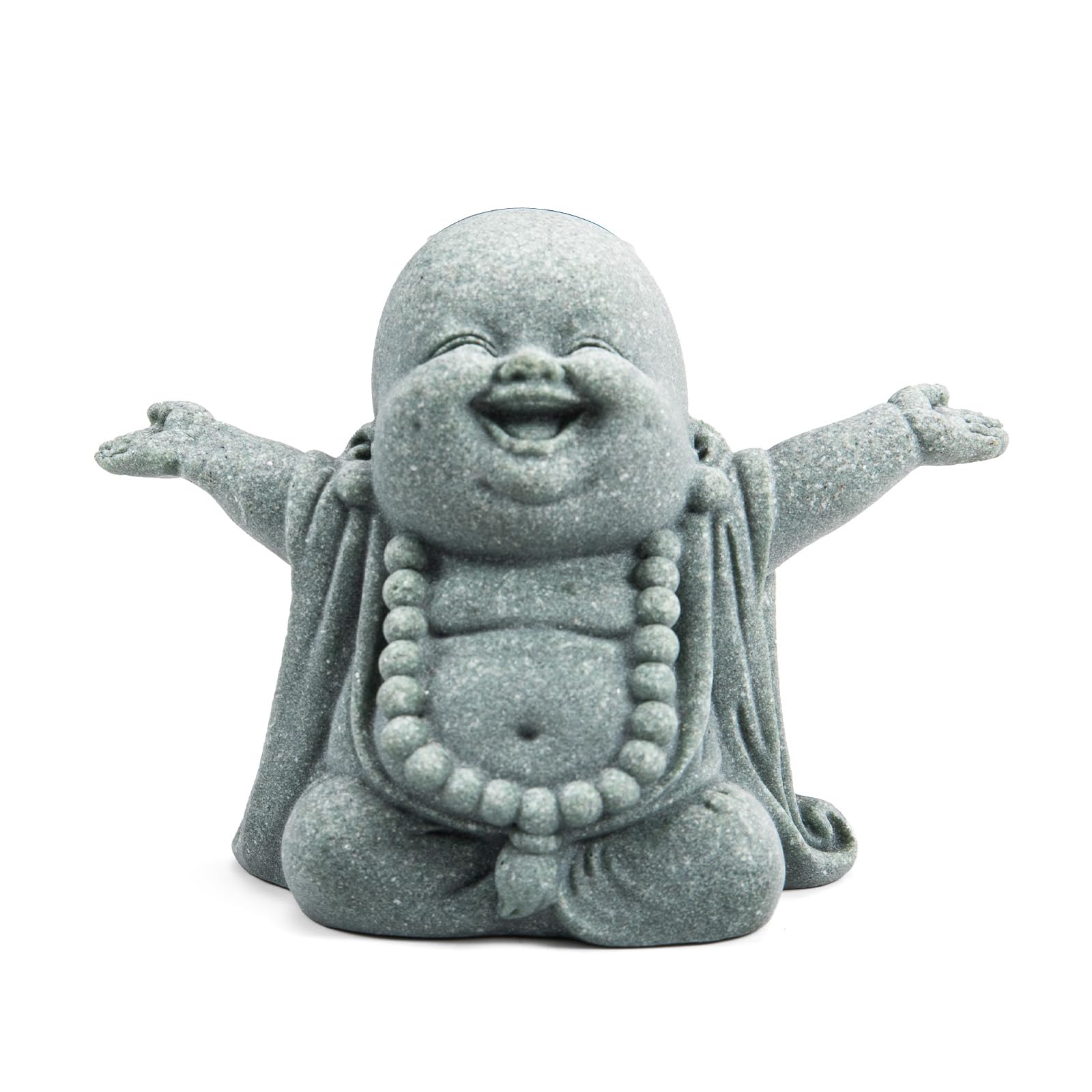 YGHSZ Buddha Sandstone Statues, Zen Monk Praying Statue Sculptures Ornament for Wealth Good Luck Feng Shui Decor Home Office Car Decoration，Stone Statues for Home Decor Garden Aquarium