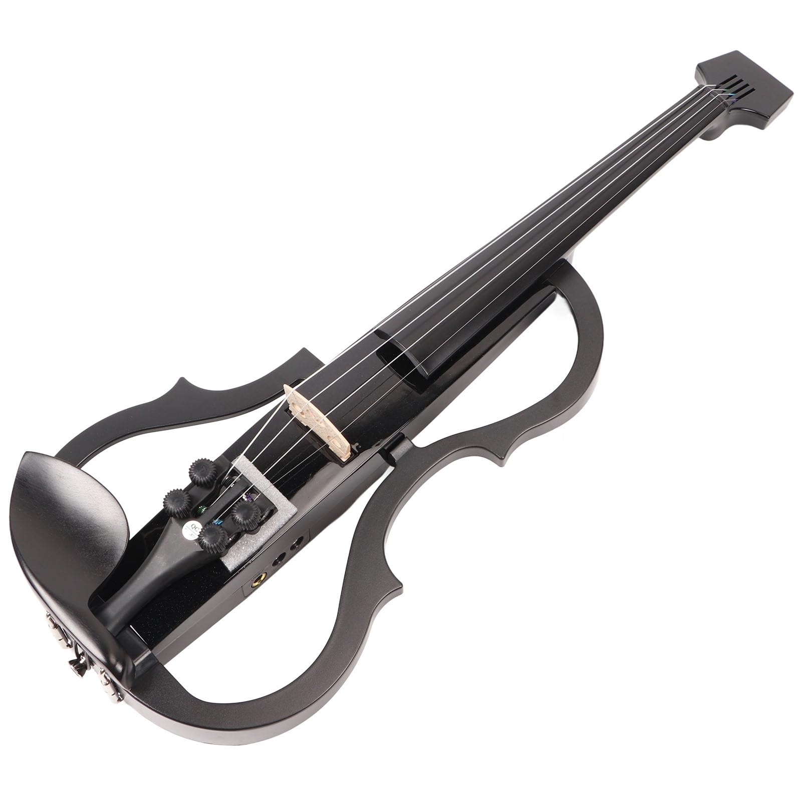 Violino Elettrico Silenzioso 4/4 con Suono Regolabile e Pickup Integrato per Esercitazioni Ed Esibizioni Adulti e Principianti Fibra di Carbonio Nero