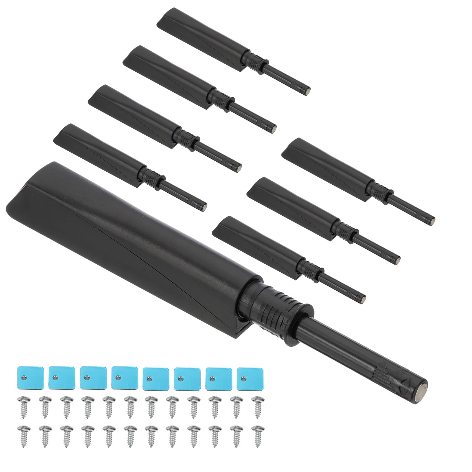 PATIKIL Magnetic Push Latch, 8 Pcs Push to Open Door Latch Cabinet Hardware Hidden Push Touch Latch Closet Tip On Close for Cabinet Drawer Kitchen Wardrobe Door Catches Black