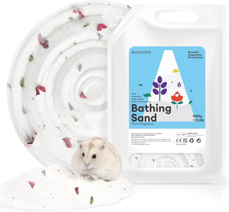 Areia de banho fina para hamsters e pequenos animais BUCATSTATE, 1,5 kg