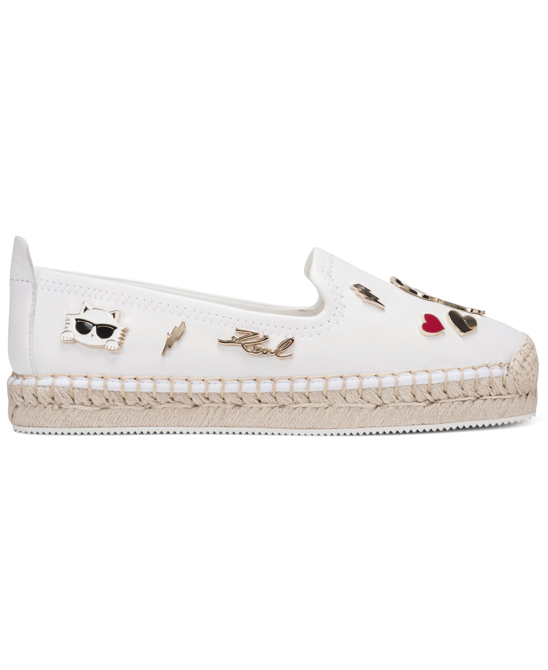 Karl Lagerfeld Women's Michaela Slip On Espadrille Sandal with Pins