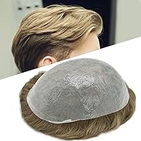 Vista 39 de Tupé para hombre, pieza de cabello humano real, sistema de reemplazo para hombres, piel ultrafina, tupé, línea capilar natural, tupé para hombre, 3#