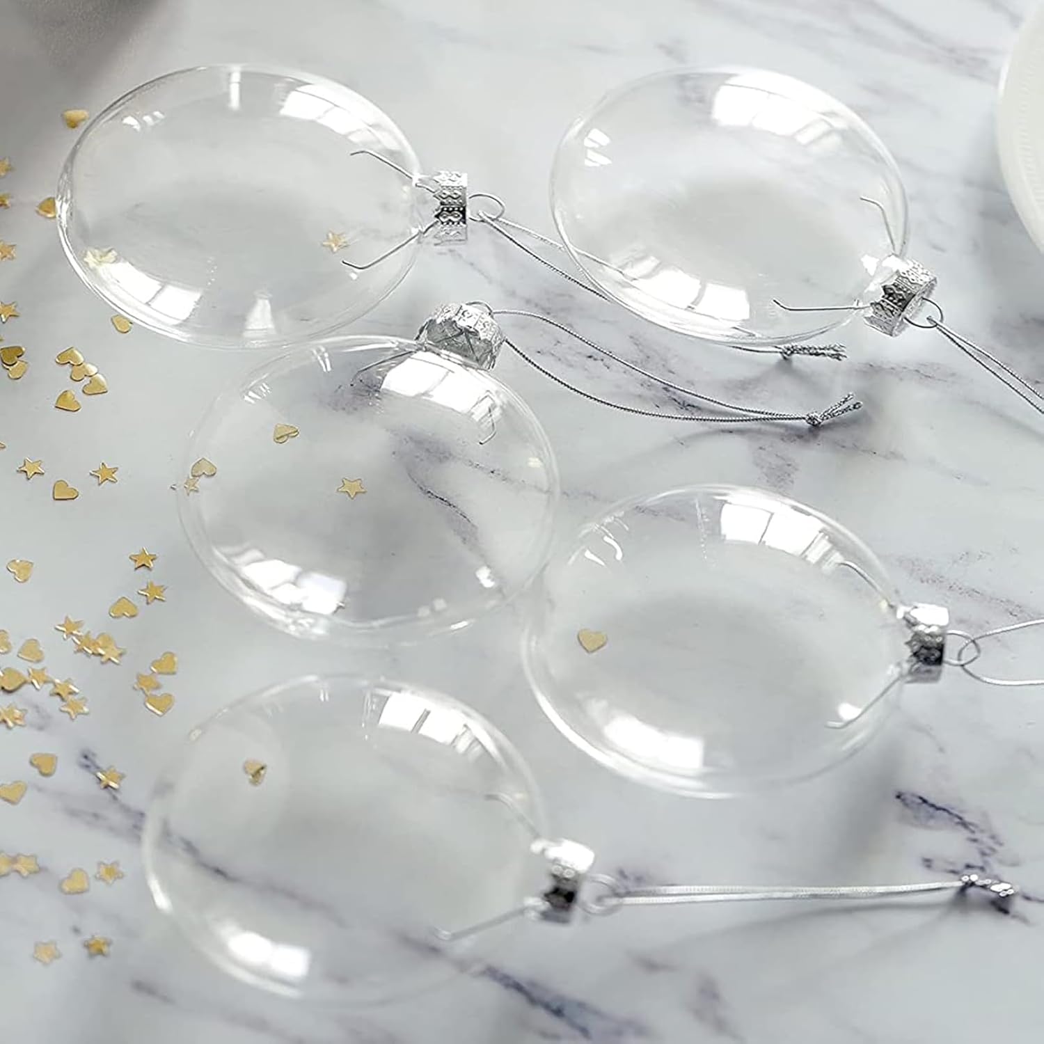 12 pcs 3.15 Inch Clear Plastic Refillable Decor Balls,80mm DIY Clear Plastic Ornaments Christmas Tree Hanging Balls Christmas for DIY Craft Projects,Christmas,Wedding,Party, Home Decoration - Image 4