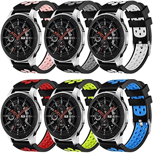 Compatible for Samsung Galaxy Watch 3 45mm Band - Gear S3 Frontier & Classic Bands/Galaxy Watch 46mm bands, 22mm Soft Silicone Replacement Black Bands Sports Straps Breathable Men Women