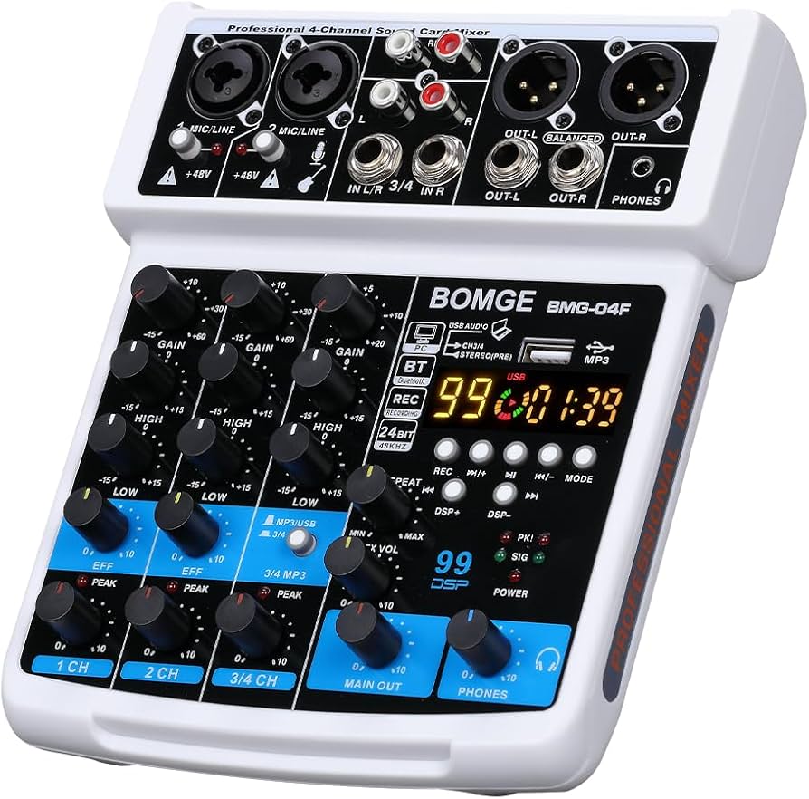 Amazon | BOMGE-04F 4チャンネルdjオーディオサウンドミキサー、MP3 Amazon | BOMGE-04F 4チャンネルdjオーディオサウンドミキサー、MP3