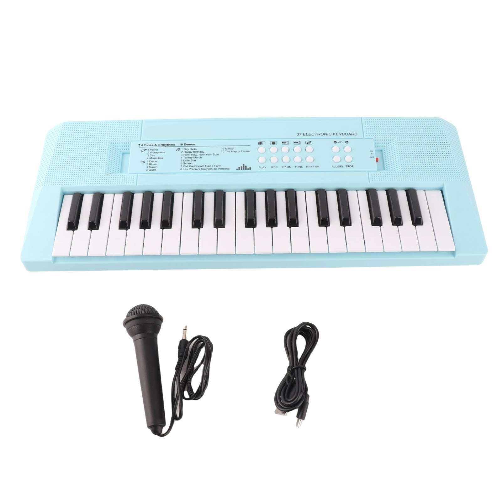 Bf-3738 Piano à Clavier électrique Musical Avec 37 Touches, Instrument Pédagogique à Clavier D'apprentissage Avec Volume de Musique Réglable Pour Les Débutants(bleu
