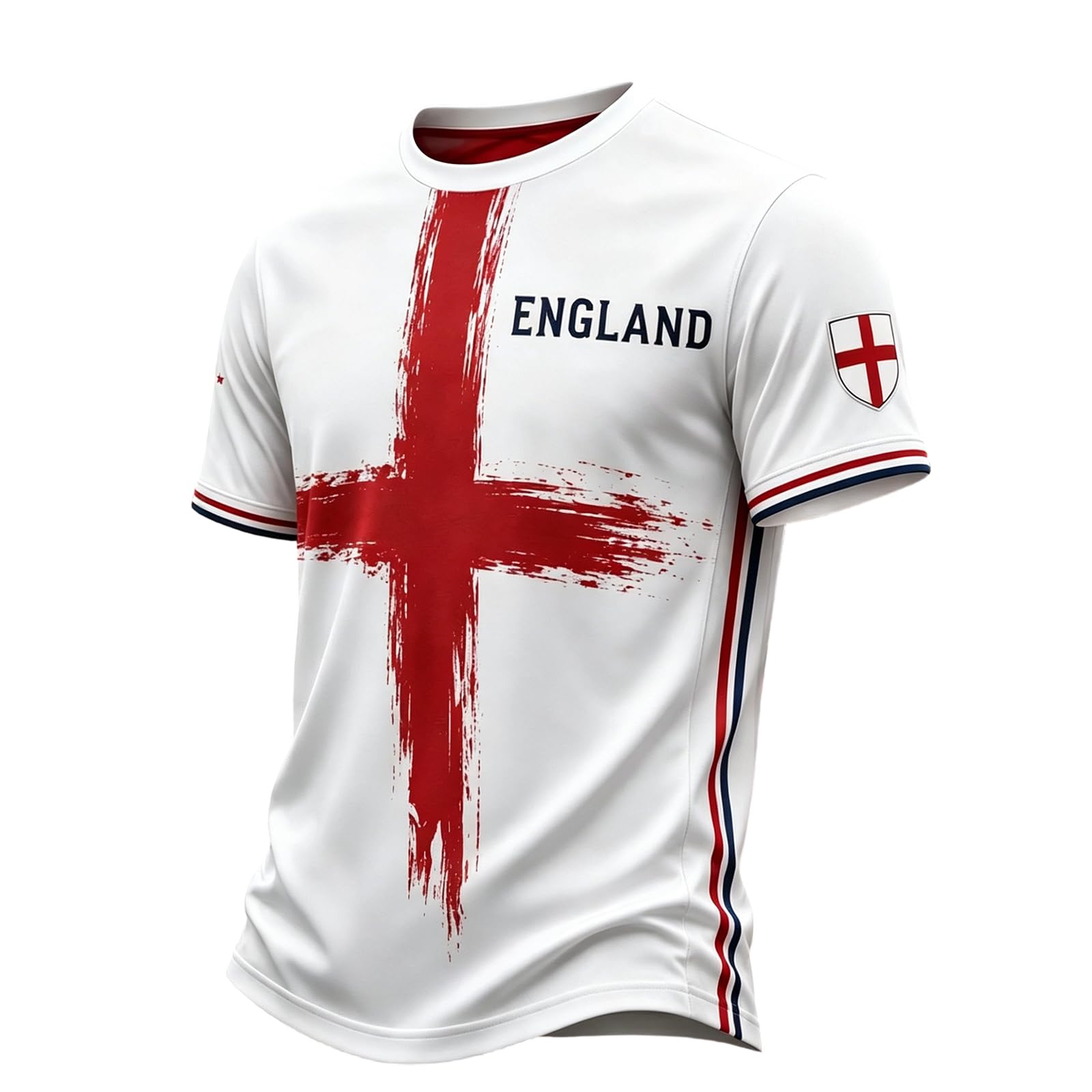 England Retro Shirt Men's England World Cup Soccer Shirt Breathable Lightweight Short Sleeve Crew Neck Athletic Tops for Supporters and Fans 02-Wine M