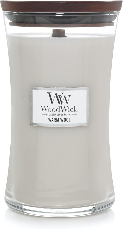 WoodWick Warm Wool Candle, White, Large Amazon.ca Home