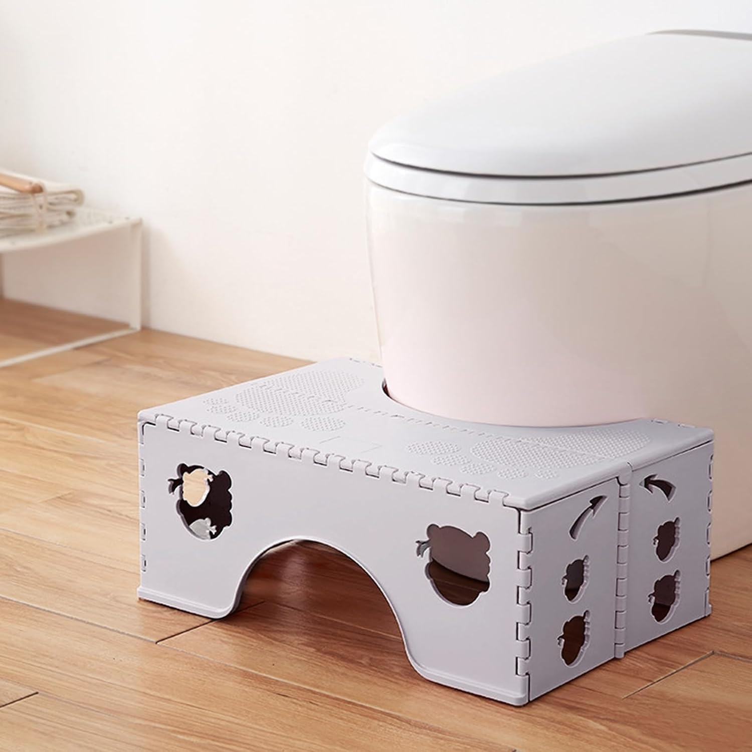 Squatty Potty for Adults,Portable Toilet Stool,7 Inch Foldable Bathroom Squatting,Collapsible Potty for Seniors,Compact Folding Step Stool,Foot Stool for Squatting