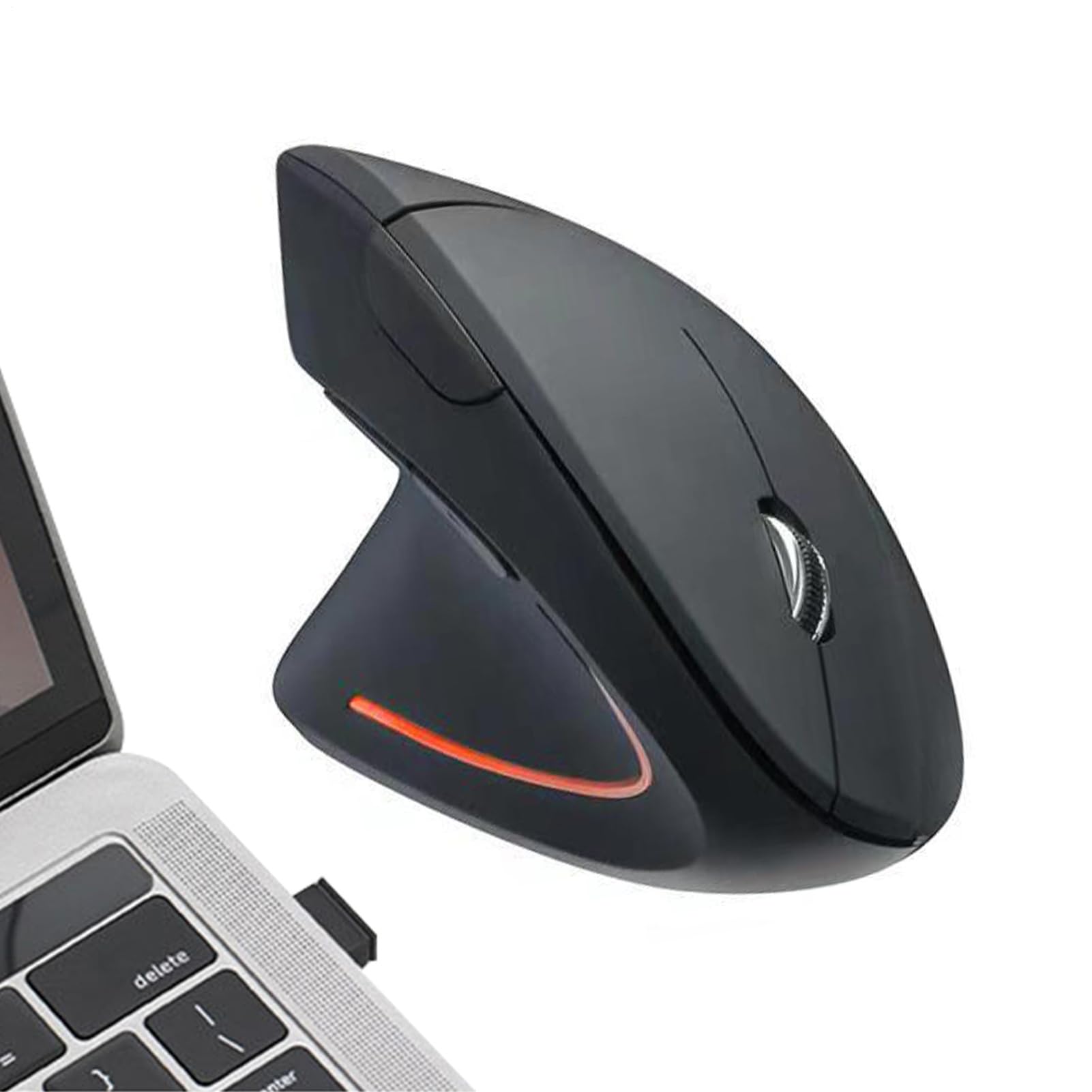 Ratón vertical recargable con diseño ergonómico y receptor para un control preciso 8