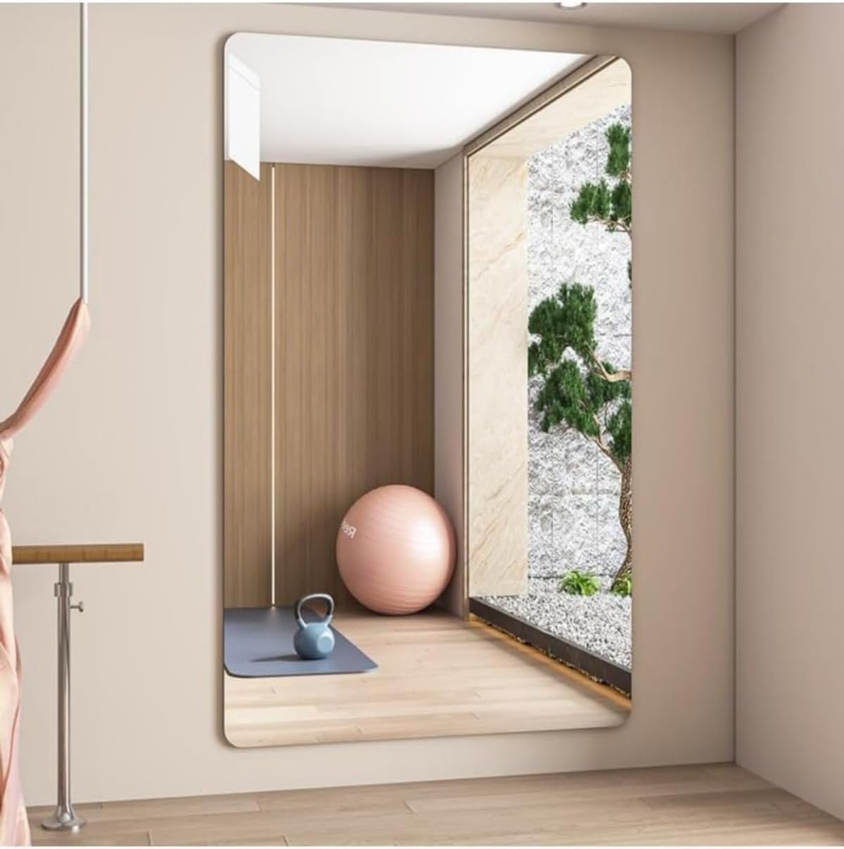 割れない鏡 移動式スポーツミラー キャスター付き フィルムミラー 姿見 超大型 スポーツレッスン ダンスレッスン ゴルフ フィットネ