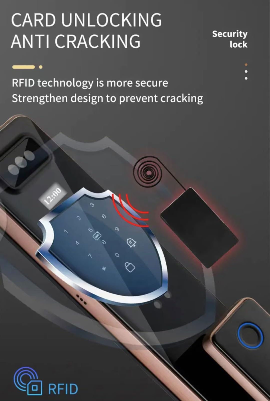 Inteligentne zamki do drzwi wejściowych, zamek do drzwi 3D, biometryczny zamek do drzwi z WiFi, odciskami palców, kartami, kluczem, hasłem, sterowaniem aplikacją, domofonem głosowym i kamerą,